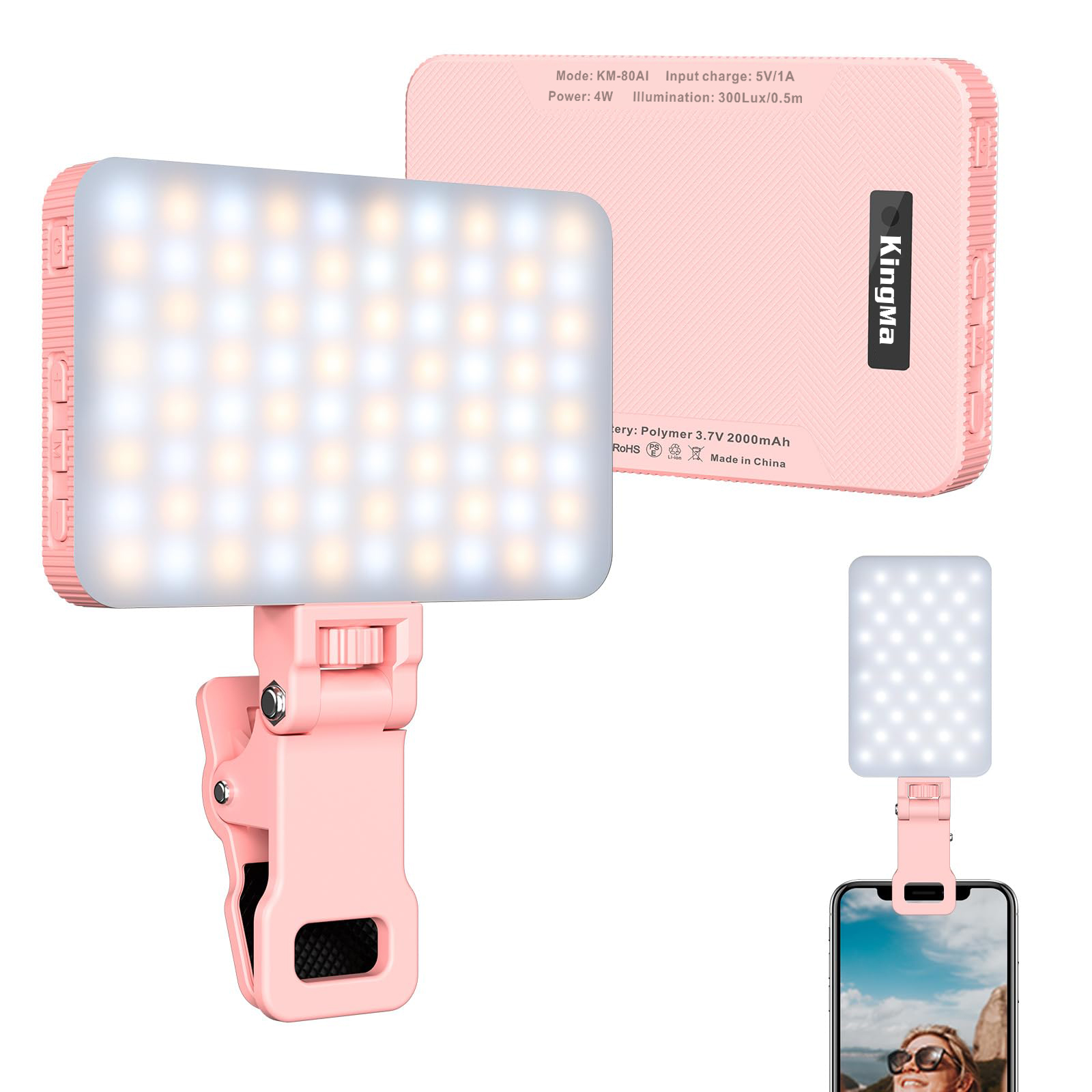 Photography And Videography Lighting - Kral Ma pembe şarj edilebilir selfi
