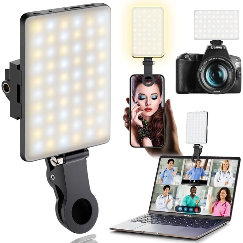 Photography And Videography Lighting - LED Taşınabilir Klipsli Selfie Işığı; Video