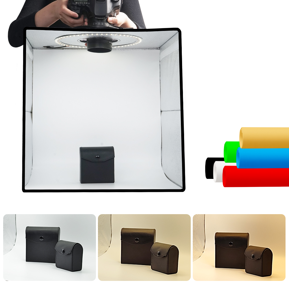 Photography Lighting Kits - Lightdow Kısılabilir Fotoğraf Kutusu LED Işık
