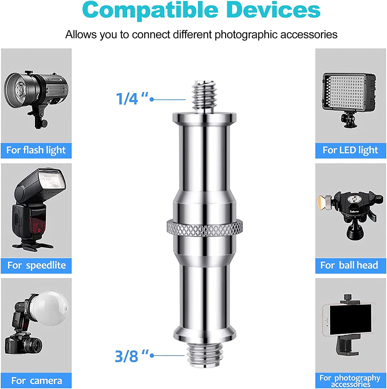 Selens standart 3/8 için 1/4 a - Photography Lighting Tool incelemesi ve fiyatı